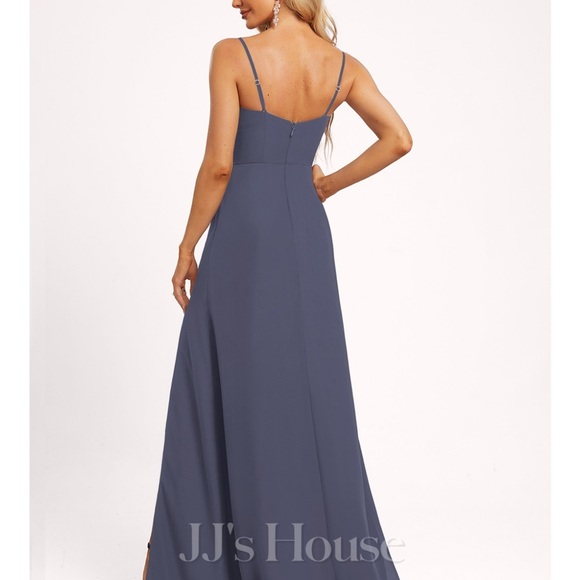 JJ’sHouse A-line Cowl Floor-Length Chiffon Bridesmaid Dress Size 8 - Picture 5 of 12